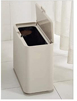 ATMRC Poubelles Poubelle en Plastique à Double Compartiment avec Couvercle, capacité de 2,3 gallons, déchets secs et humides séparés (Couleur : Beige) À l'extérieur et à la Maison