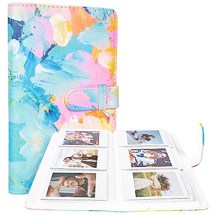 HIYQIN 3-Inch Instax Polaroid Photo Album,96 Pocket Mini Photo Album Book for 2x3 Inch Fujifilm Instax Mini 12 11 9 8 8+ 7s 25 70 90 Instant Camera Film,Colorful Instax Mini Album (Colorful)