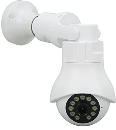 FOLOSAFENAR Home Monitor Camera, E27 Socket Light Bulb Camera WiFi Connection High Definition Built in Hotspot for Companies(3MP)