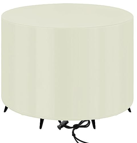 Abdeckung für Gartenmöbel,Runden Multi Größe Abdeckhaube Gartentisch,Wasserdicht, Winddicht, UV-beständig 420D Oxford,Abdeckhauben für Möbelsets, für Gartentisch Sitzgruppe-160x40cm