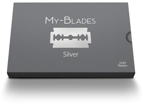 My-Blades - Silver - Lot de 100 lames de rasoir à double tranchant en acier trempé allemand pour rasoir de sûreté