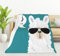 HGOD DESIGNS Lustige Sup Lama-Überwurfdecke, einfacher Alpaka-Kopf mit Sonnenbrille, weiche Decken und Überwürfe, 130 x 150 cm