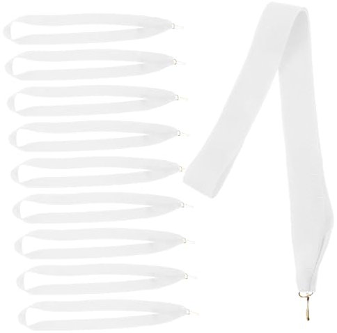 GOOHOCHY 10st Medaillenband Teilnahmebänder Wettbewerbsbänder Sport Party Halsband Auszeichnungsband Ordensbänder Sport-Lanyard Preisträger Der Medaillen Weiß Polyester Rosette Dreieck