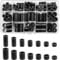 Brelet 90pcs ABS Round Spacer Washer Assortment Kit, M6 M8 Nylon Non-Threaded Column Standoff Support, Insulation Column Standoff Spacer, Plastic Spacers with Storage Box, 14 Different Sizes Black