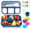 Globright Bento Lunch Box, Lunch Box Adults Kids, 1300ML Bento Box Adult Lunch Box with 4 Compartment Lunch Box Containers for Adults/Kids/Toddler, Leak-Proof (Blue)
