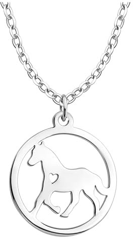 Sofia Milani - Damen Halskette 925 Silber - Kreis Pferd Anhänger - N0702