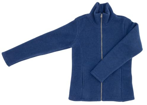 Engel Damen Fleece Jacke, 100% Schurwolle, Natur, Gr. 34/36-46/48 (Enzian, 46-48)