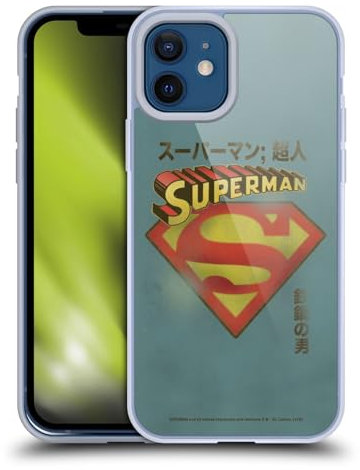 Head Case Designs Offizielle Superman DC Comics Japanisches Logo Vintage Mode Softgelhülle Kompatibel Mit Apple iPhone 12 / iPhone 12 Pro Und Kompatibel Mit Magsafe Zubehör