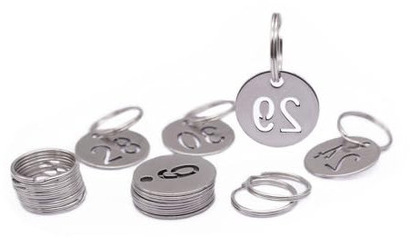NanTun 23mm Stainless Steel Number Tags 10Pcs, Key Tags with Rings for Numbers 1 to 10