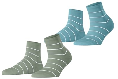 ESPRIT Damen Socken Fine Line Multipack W Sso Baumwolle gemustert 2 Paar, Mehrfarbig Pink Purple 0070, 35-38