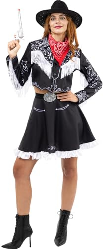 Funidelia | Cowgirl Kostüm für Damen Cowboys, Indianer, Western - Kostüm für Erwachsene & Verkleidung für Partys, Karneval & Halloween - Braun