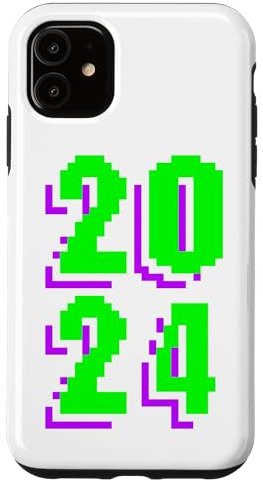 iPhone 11 2024 New Year Retro Pixelated Pixel Art Vintage Nostalgia Case