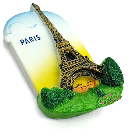 Paris Eiffel Tower Fridge Magnet, 3D Magnet Travel Sticker Souvenirs, Global Landmarks, Must-Have Featuring Iconic Cities like Dubai, London, Paris, and More (Paris)