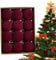 Flocked Flocked Velvet Baubles - Burgundy & Christmas Tree Decorations For Weddings