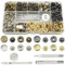 HTTDSLF 120 Piezas Botones de Presión, Corchetes de Presión Metálicos, Remaches de Cuero, Remaches para Cuero, Kit de Herramienta de Botón Snap Metal para Ropa, Chaquetas, Jeans, Pulseras, Bolsos