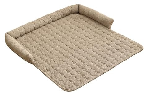 Hundebett Sofa 75x75cm Anti-Rutsch Sofabett Hund Sofaschutz Hund Hundematte Waschbar, Hundekissen für Mittelgroße und Kleine Hunde, Hundesofa Möbelschutz (Kaffee)