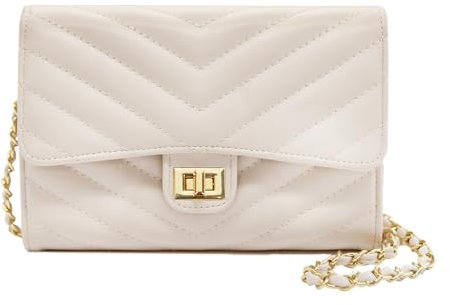 LJCZKA Kleine Umhängetasche Damen PU Leder Handtasche mit Umschlag Crossbody Geldbörse mit Kettenriemen für Abend Hochzeit Freizeit