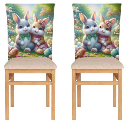 ODAWA Stuhlhussen für Oster-Gartenstuhl, abnehmbar, 6 Stück, Sitzschoner für Party, Weihnachtsdekorationen