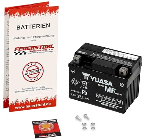 Batterie passend für Yamaha XT 600 K, 1991-1995 (3TB), wartungsfrei | 3 Ah / 50 A, AGM, einbaufertig, startklar, auslaufsicher, Erstausrüsterqualität von Yuasa, inkl. 7,50€ Batteriepfand
