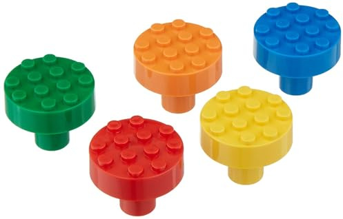 Set of 5 Build-On Brick Knobs (Assorted)