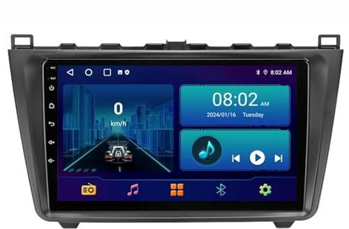 YIANKWY Android 14 9 Inch Car DVD Player Radio Head Unit For Mazda 6 2007-2012 GPS Navigation Head Unit Support Full RCA Output Bluetooth4.0 WIFI Car Auto Play DVR DAB+ TPMS