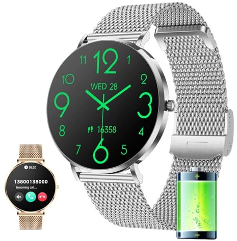 MEIION Watcho Ultra Pro Smartwatch Smartwatch Damen Herren extra flach 1,32 AMOLED Display Edelstahl IP68 wasserdicht Puls- und Blutdruckmessung 4-5 Tage Akku Fitnessuhr