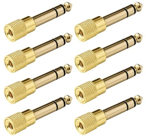 JiangZShangM 8PCS Adaptateur Jack 6.35mm Mâle vers 3.5mm Femelle, Adaptateur Jack 6.35 3.5, Convertisseur Audio Stéréo Compatible Piano Numérique, Guitare, Clavier, Amplificateur, Casque Audio