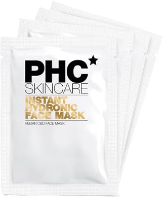 PHC Skincare Hydronic Feuchtigkeitsmaske 4 Stück Gesichtsmaske | Hyaluron Maske mit Glycerin, für frische & gepflegte Haut, vegan, Made in Germany
