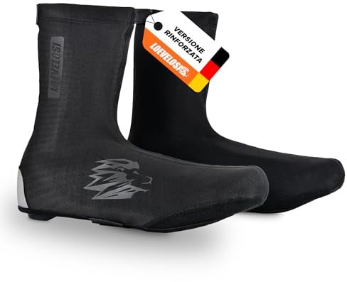 Surchaussures de vélo de route en néoprène, imperméables, coupe-vent, hiver, protection contre la pluie, couvre-chaussures réfléchissants, Noir , 45/46 EU