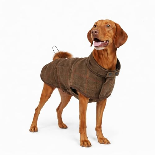 Bloom Hundemantel Tartan 60 cm – Warmer Hundemantel mit Karomuster, weiches Innenfutter, verstellbar, Wintermantel für große Hunde, atmungsaktiv & bequem
