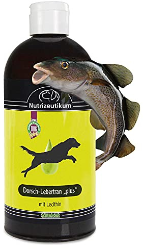 Schecker Dogreform Dorsch Lebertran Plus, 500ml Fischöl flüssig für Hunde für glänzendes und gesundes Fell Lebertran