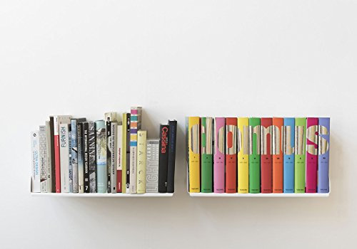 TEEbooks - Bücherregale - Satz von 2 - Weiß - Stahl - L 45 cm, Tiefe 25 cm, H 15 cm