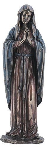US Bronzefigur, Jungfrau Maria, betend, kaltgegossen, 29 cm
