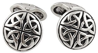 Trinity Keltisch Knoten Herren-Manschettenknöpfe – Sterling Silber, 1 Paar Manschettenknöpfe