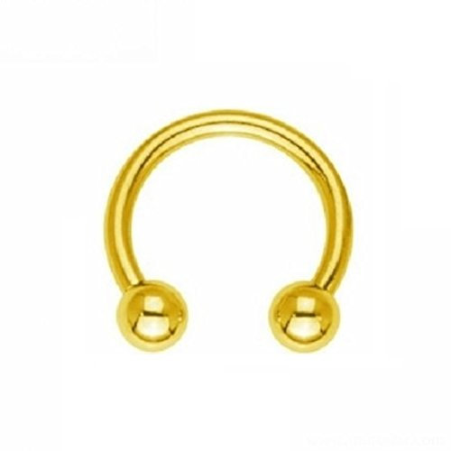 eeddoo Piercing Hufeisen Septum Gold Edelstahl Stärke: 1,0 mm Durchmesser: 6 mm 2,5 mm