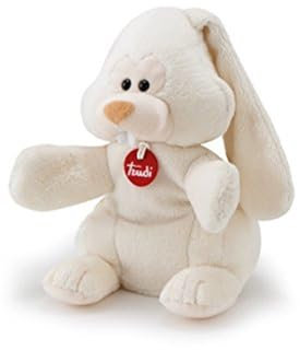 Trudi Puppets 29958 Handpuppe Hase ca. 23 cm (Größe S), Stofftier aus hochwertigen Materialien, liebevolle Details, Schlappohren, flauschig und weich, waschbar, Kuscheltier und Puppe für Kinder, Weiß