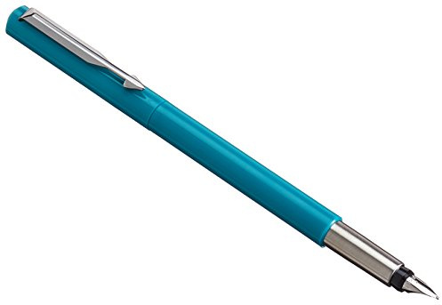 Parker Vector Fountain Pen | Emerald with Chrome Trim | Medium Nib | Blue Ink | Hangtab