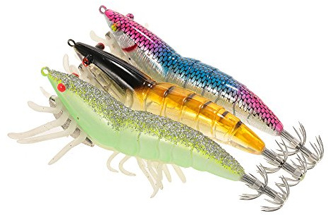 Lixada Garnelen Köder 3 Stück, Leuchtende Weiche Garnelenköder Köderset 3 Stück 12 cm 21g Nachtlicht, Gefälschter Garnelenköderhaken mit Haken, Fliegenfischen Seefisch Simulation Weichen Köder