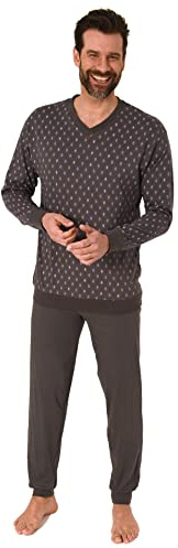 Herren Pyjama Schlafanzug Langarm mit Bündchen - V-Hals - 181 101 90 001
