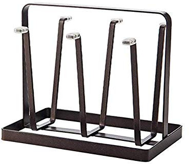 6 Cups Mug Glass Stand Holder Metal Cup Drying Rack Shelf Bottle Cup Hanging Drainer Upside-Down Cup Drain Rack Wine Glasses Hanger Shelf Coffee Tea Drinking Cup Mug Organizer Home Storage Supplies
