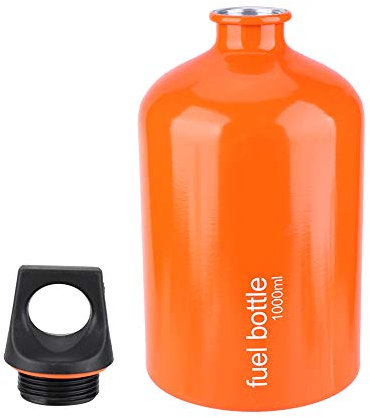 Botella de Combustible, 1 ML Gas Can Oil Container Aleación de Aluminio Tanque de Almacenamiento de Combustible para Acampar al Aire Libre Senderismo Picnic Viajar BBQ