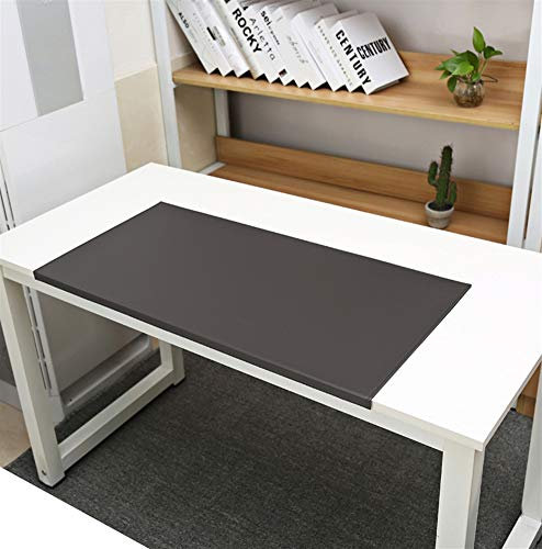 SK Studio Schreibtischunterlage mit Kantenschutz Wasserdichte PU Leder, Rutschfeste mit Kantenverriegelung Mausunterlage für Computertastatur, PC und Laptop Kaffee 80x40cm