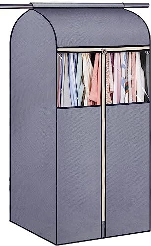 MISSLO 109cm Kleiderständer mit Abdeckung Schutzhülle Hängende Anzug Kleidersack Anzug Mottensicher Kleiderschrank Kleiderschutzhülle für Kleid, Jacken, Mantel Kleidertasche