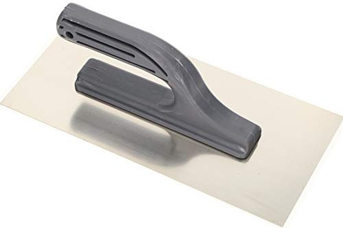 KOTARBAU Edelstahl Glättkelle ohne Zahnung 270 x 128 mm zum Verlegen von Fliesen Glättscheibe Traufel Edelstahlkelle mit Kunststoffgriff unentbehrlich beim Fliesen