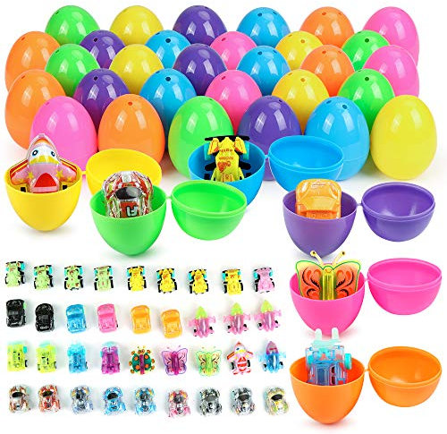 O-Kinee Huevos de Pascua, 36 Piezas Huevos de Plastico para Relleno, Huevos Sorpresa Juguetes, Decoración de Pascua Huevo de Pascua, 36 Piezas Juguete Huevos, para Regalos de Pascua
