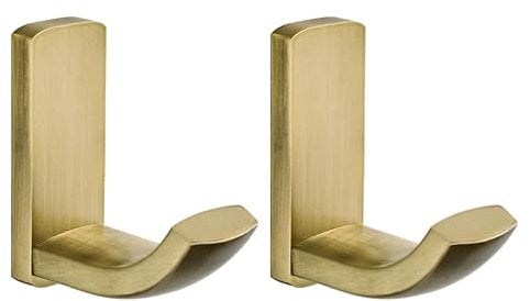 Flybath Ganci Appendiabiti Antico Ottone Gancio Portasciugamani Bagno Cucina Ganci da Parete, Bronzo Spazzolato - 2 Pezzi