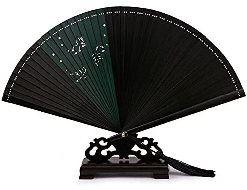 Decorados Abanico Ventilador femenino fanático plegable ventilador de bambú ventilador hueco de dibujos animados fan moderno para mujer 6 pulgadas pequeño ventilador en verano, usado para bailar boda