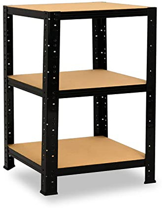 shelfplaza 90 x 40 x 40 cm, schwarzes Regal, schwarz, Lagerregale, Tragfähigkeit 175 kg / schwarzes Regal, 3 Regalböden, Metallregale, starke Aufbewahrung, Metallregal, Schwarz