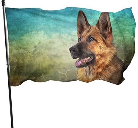 Flaggen, Deutscher Schäferhund Flaggenbanner Lebendige Farbe und lichtbeständige Flagge Hausgarten Flagge Yard Outdoor Indoor