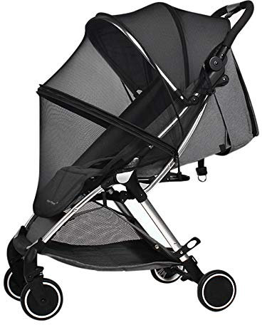 Moskitonetz Kinderwagen Universal Insektennetz Feinmaschig Mückennetz mit Gummizug Fliegennetz Reißfest Insektenschutz Netz Waschbar Reisebettnetz Reißverschluss Insektenschutznetz Buggy Babyschale